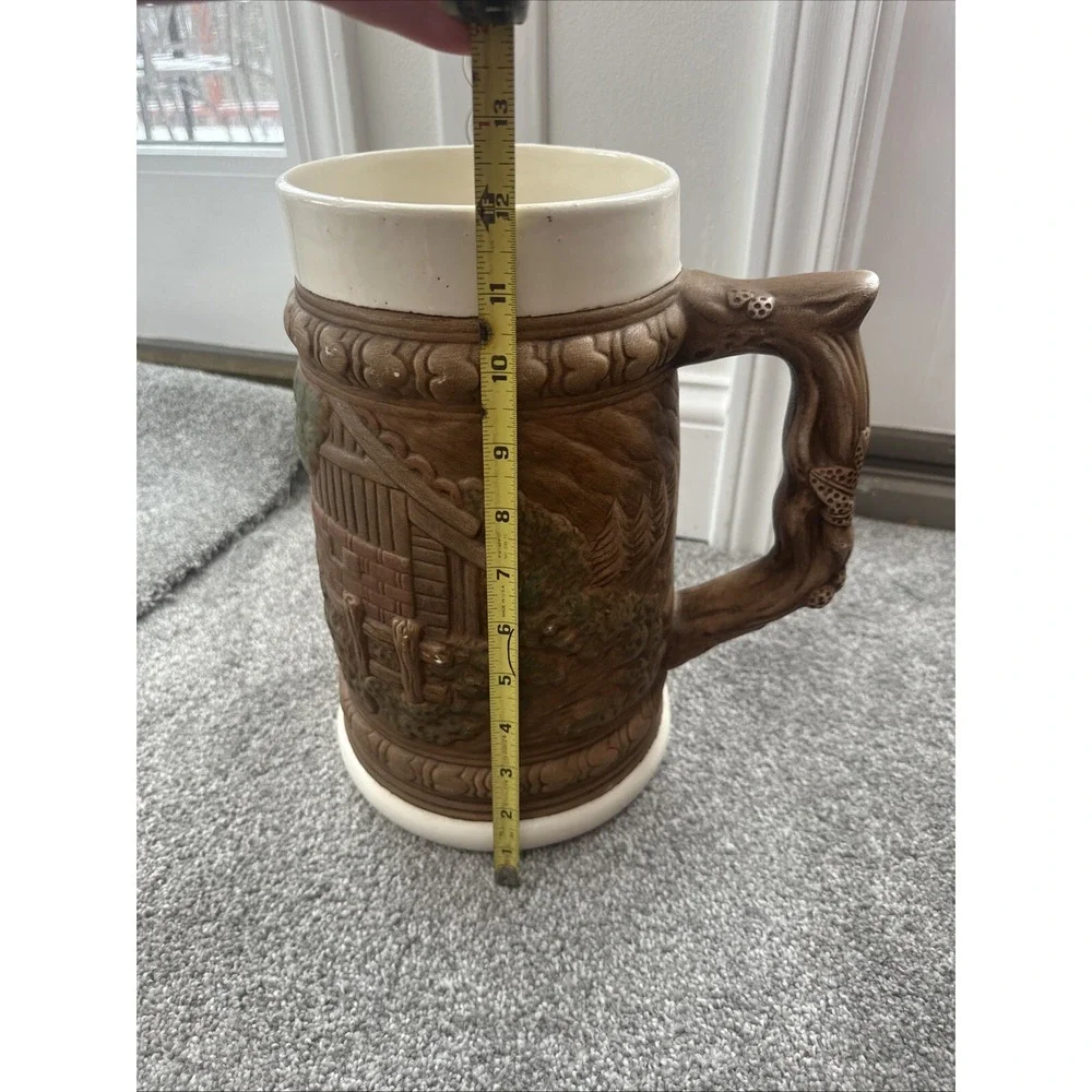 Hard to find! 🍺 HUGE 12-inch Vintage Hand-painted Ceramic Beer Stein🍺